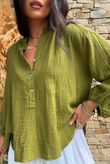 Annie Cushion Cotton Laurie Blouse Olive
